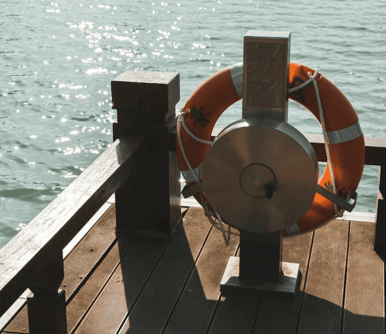 Lifebuoy Station on Dockside Overlooking Water